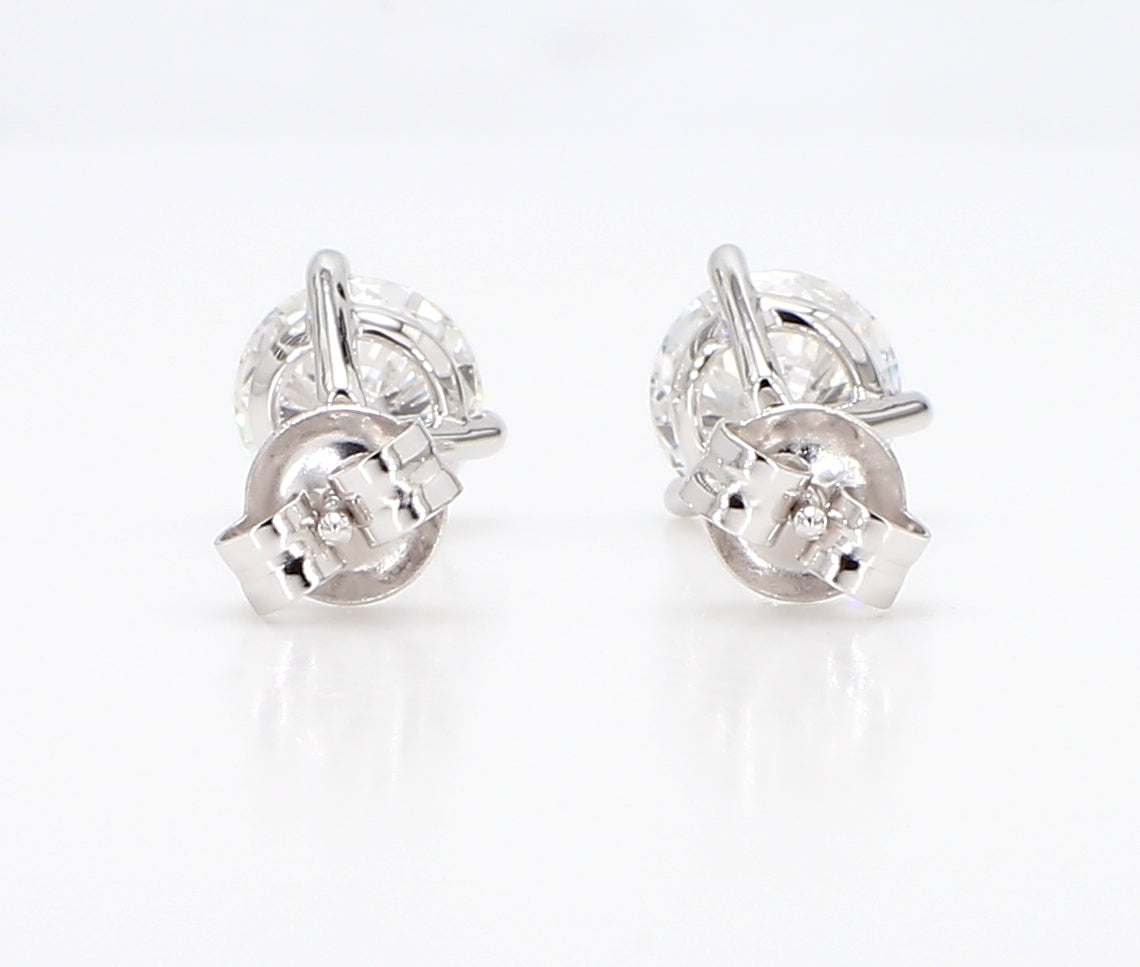 1.50 cttw 14k White Gold Round 3 Prong Martini Studs