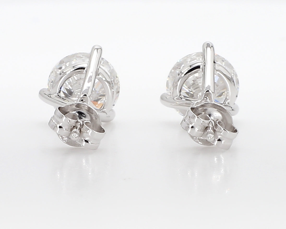 3.00 cttw 14k White Gold Round 3 Prong Martini Studs