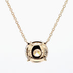 5.36 cttw 14k Yellow Gold Round Solitaire Pendant, 16-18" Adjustable Chain