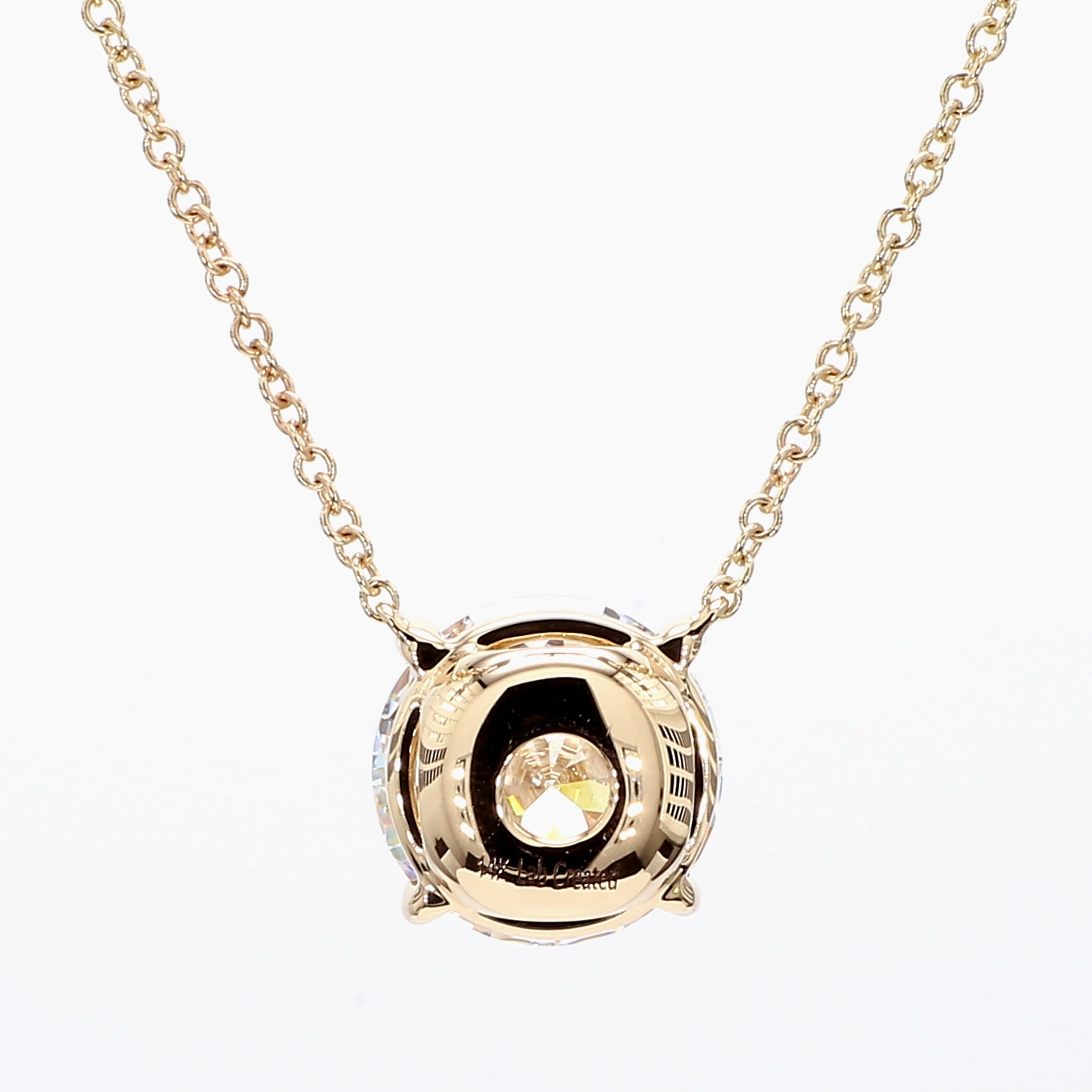 5.36 cttw 14k Yellow Gold Round Solitaire Pendant, 16-18" Adjustable Chain