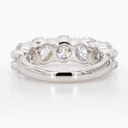 5.00 cttw 14k White Gold Round 5 Stone Wedding Band, Shared Prong