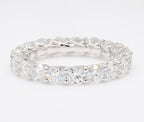 3.99 cttw 14k White Gold Round, Eternity Band, Trellis Weave Setting