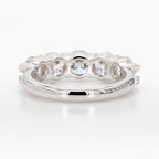 3.02 cttw 14k White Gold Round 5 Stone Wedding Band, Shared Prong Setting