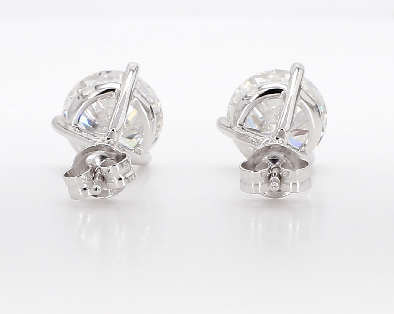 4.00 cttw 14k White Gold Round 3 Prong Martini Studs