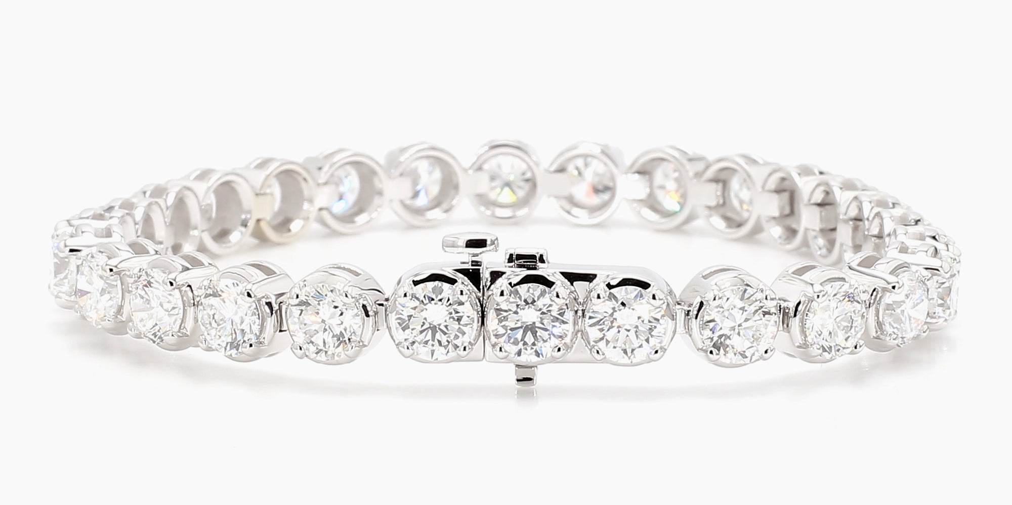 14.98 cttw 14k White Gold Round Luxe Tennis Bracelet