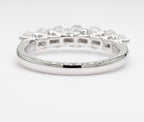 1.00 cttw 14k White Gold Round 7 Stone Wedding Band, Trellis Weave Setting