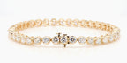 7.05 cttw 14k Yellow Gold Round Luxe Tennis Bracelet