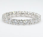 3.00 cttw 14k White Gold Round Eternity Band, Trellis Weave Setting