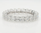 3.00 cttw 14k White Gold Round, Eternity Band, Trellis Weave Setting
