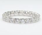 3.00 cttw 14k White Gold Round Eternity Band, Trellis Weave Setting