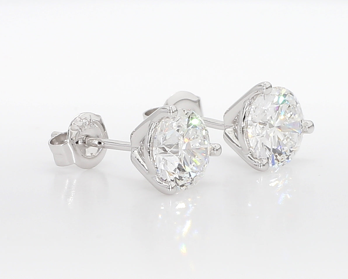 2.00 cttw 14k White Gold Round 3 Prong Martini Studs