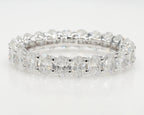 3.00 cttw 14k White Gold Round, Eternity Band, Trellis Weave Setting