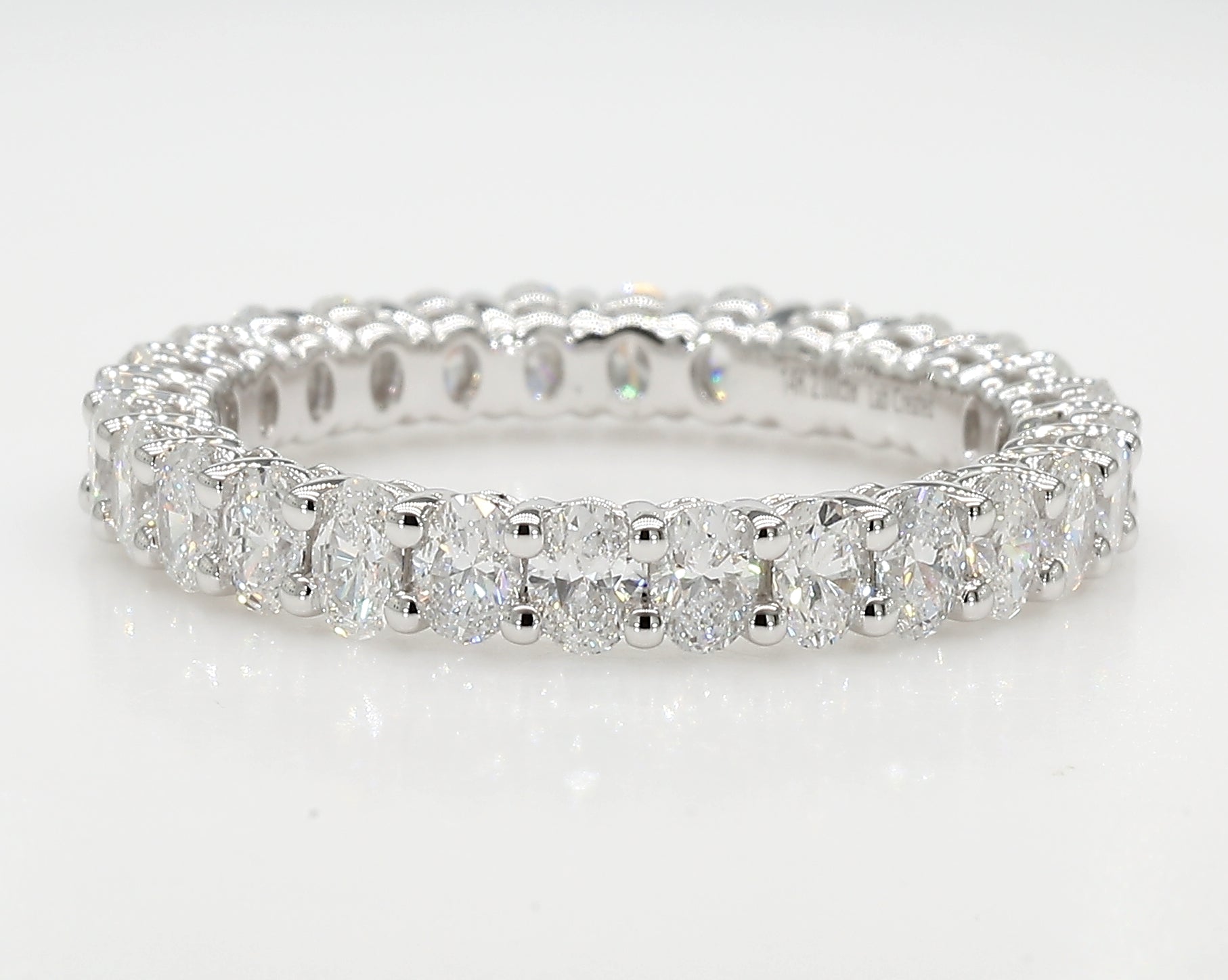 2.04 cttw 14k White Gold Oval Eternity Band, Basket Setting