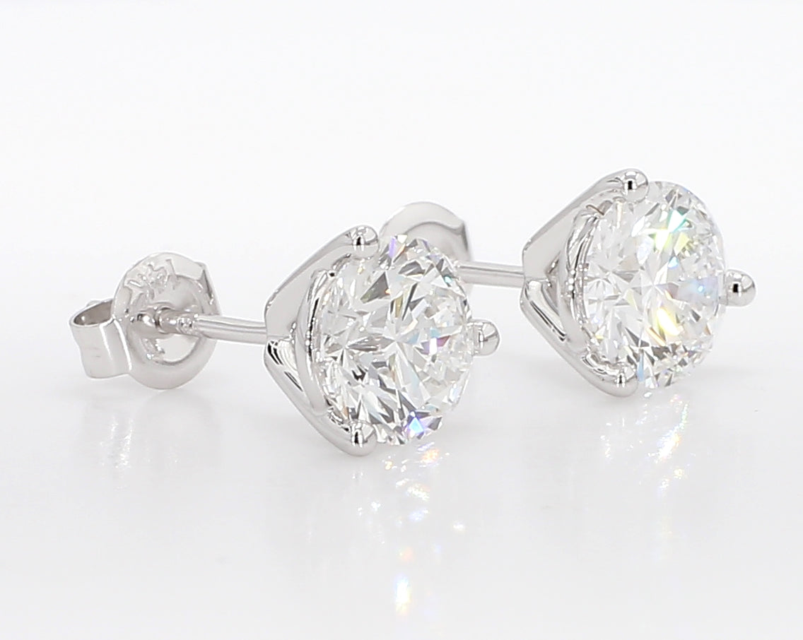 2.50 cttw  14k White Gold Round 3 Promg Martini Studs