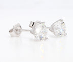 1.50 cttw 14k White Gold Round 3 Prong Martini Studs