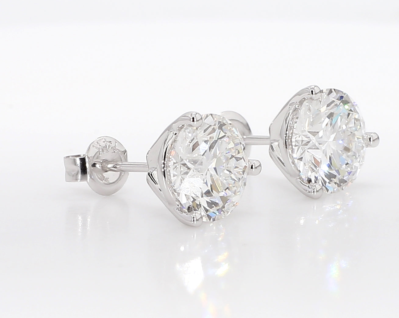 4.00 cttw 14k White Gold Round 3 Prong Martini Studs