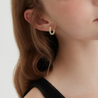 Full Moissanite Hoop Earrings 925 Sterling Silver