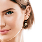 925 Sterling Silver 18k  Gold Moissanite Star Earrings