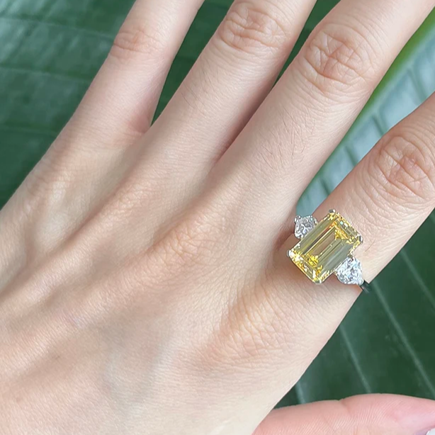 925 Sterling Silver Carbon Diamond Sparkling Zircon Wedding Rings