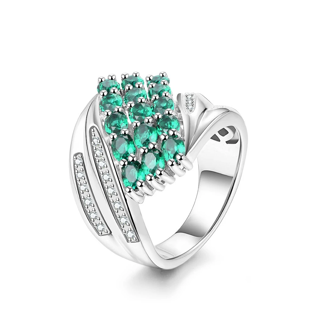 925 Sterling Silver Emerald Ring