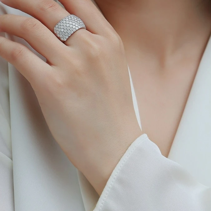 925 Sterling Silver Moissanite Ring