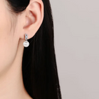 925 Silver Moissanite Pearl Drop Earrings