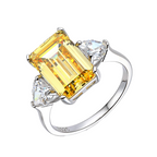 925 Sterling Silver Carbon Diamond Sparkling Zircon Wedding Rings