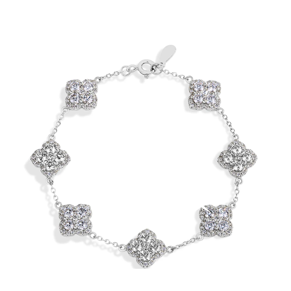 925 Sterling Silver Moissanite Luxury Bracelet