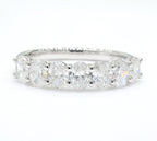 1.50 cttw 14k White Gold Oval 7 Stone Wedding Band, Basket Setting