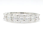 2.02 cttw 14k White Gold Oval 7  Stone Wedding Band, Trellis Weave Setting