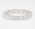 3.99 cttw 14k White Gold Round, Eternity Band, Trellis Weave Setting