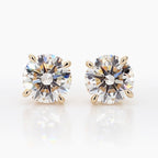 6.05 cttw 14k Yellow Gold Round 4 Prong Basket  Studs