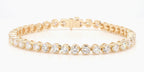7.05 cttw 14k Yellow Gold Round Luxe Tennis Bracelet