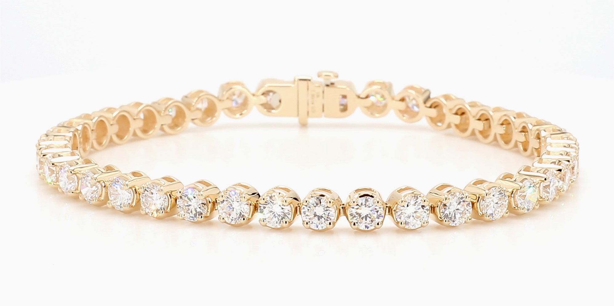 7.05 cttw 14k Yellow Gold Round Luxe Tennis Bracelet
