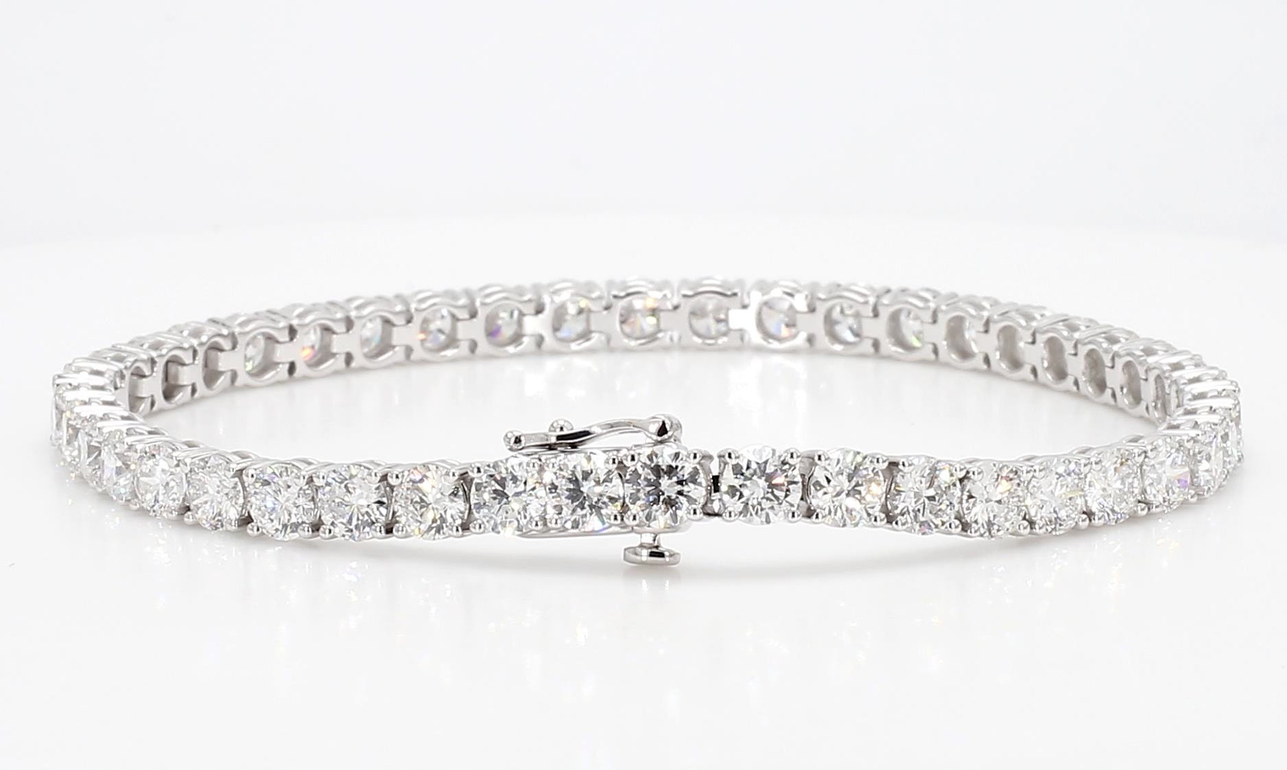 10.12 cttw 14k White Gold Round Classic Tennis Bracelet