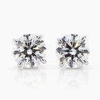 9.07 cttw 14k White Gold Round 4 Prong Basket Studs