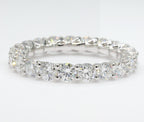 3.00 cttw 14k White Gold Round Eternity Band, Trellis Weave Setting