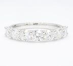 2.01 cttw 14k White Gold Round 7 Stone Wedding Band, Basket Setting