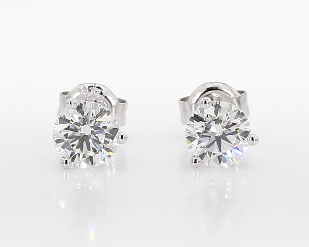 1.00 cttw 14k White Gold Round 3 Prong Martini Studs