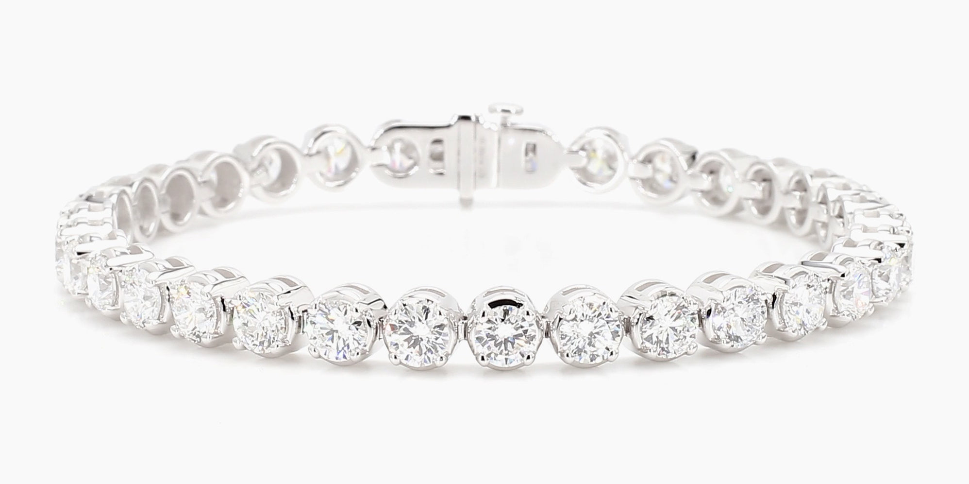 10.11 cttw 14k White Gold Round Luxe Tennis Bracelet