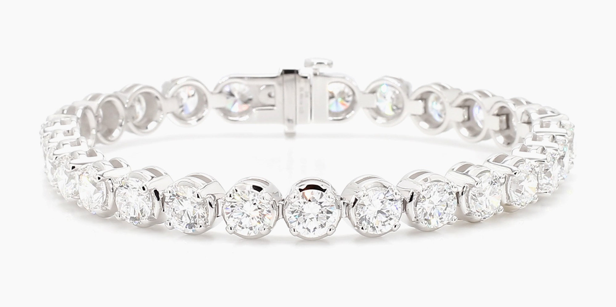 14.98 cttw 14k White Gold Round Luxe Tennis Bracelet