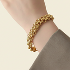 Knitted T-Lock Steel Chain Set 18K
