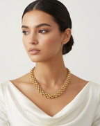 Knitted T-Lock Steel Chain Set 18K