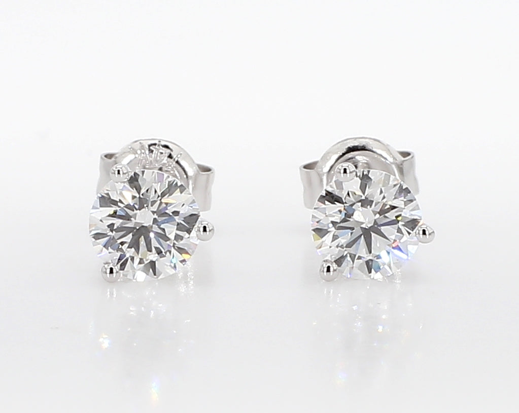1.00 cttw 14k White Gold Round 3 Prong Martini Studs