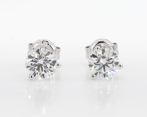 1.00 cttw 14k White Gold Round 3 Prong Martini Studs