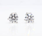1.50 cttw 14k White Gold Round 3 Prong Martini Studs