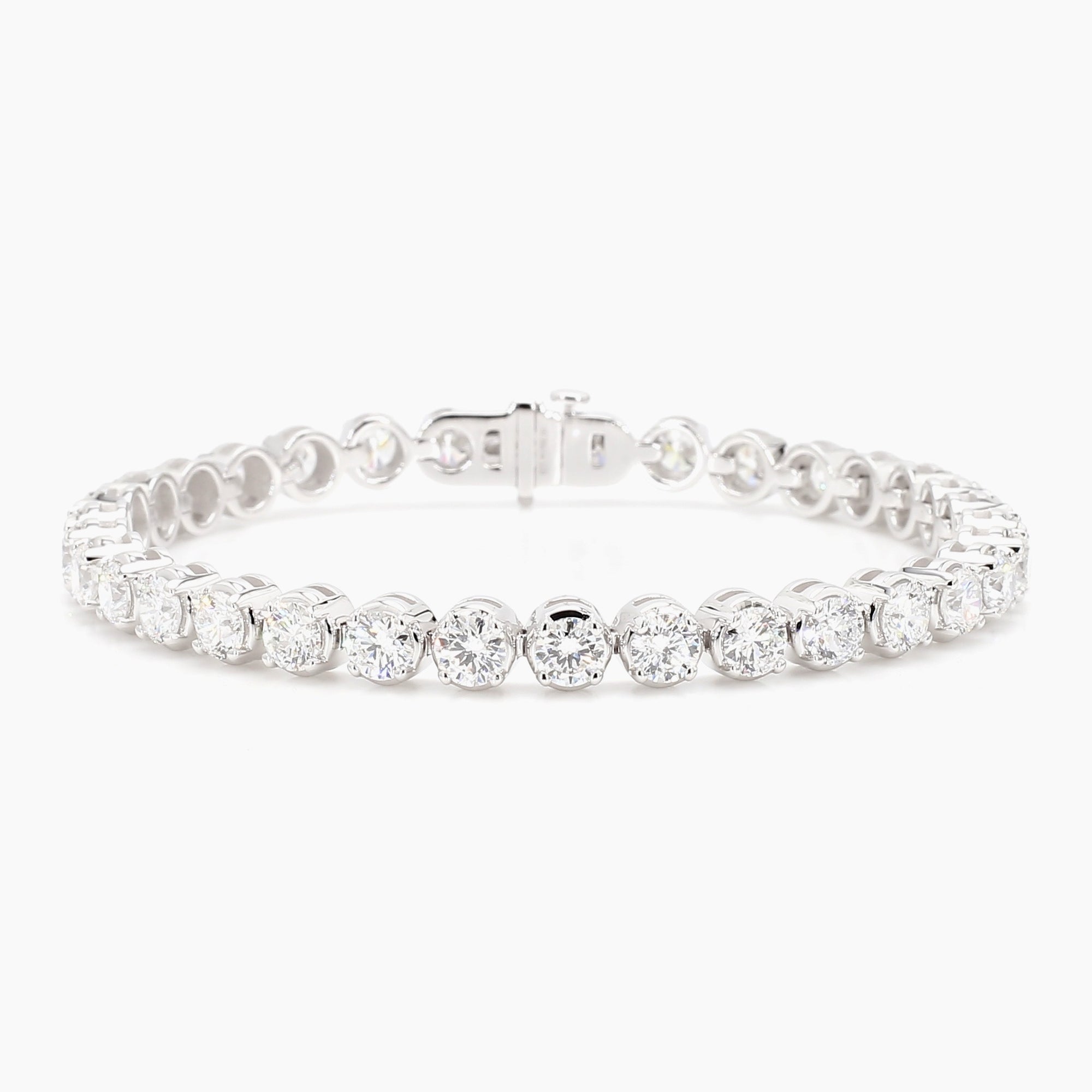 10.11 cttw 14k White Gold Round Luxe Tennis Bracelet