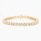 7.05 cttw 14k Yellow Gold Round Luxe Tennis Bracelet