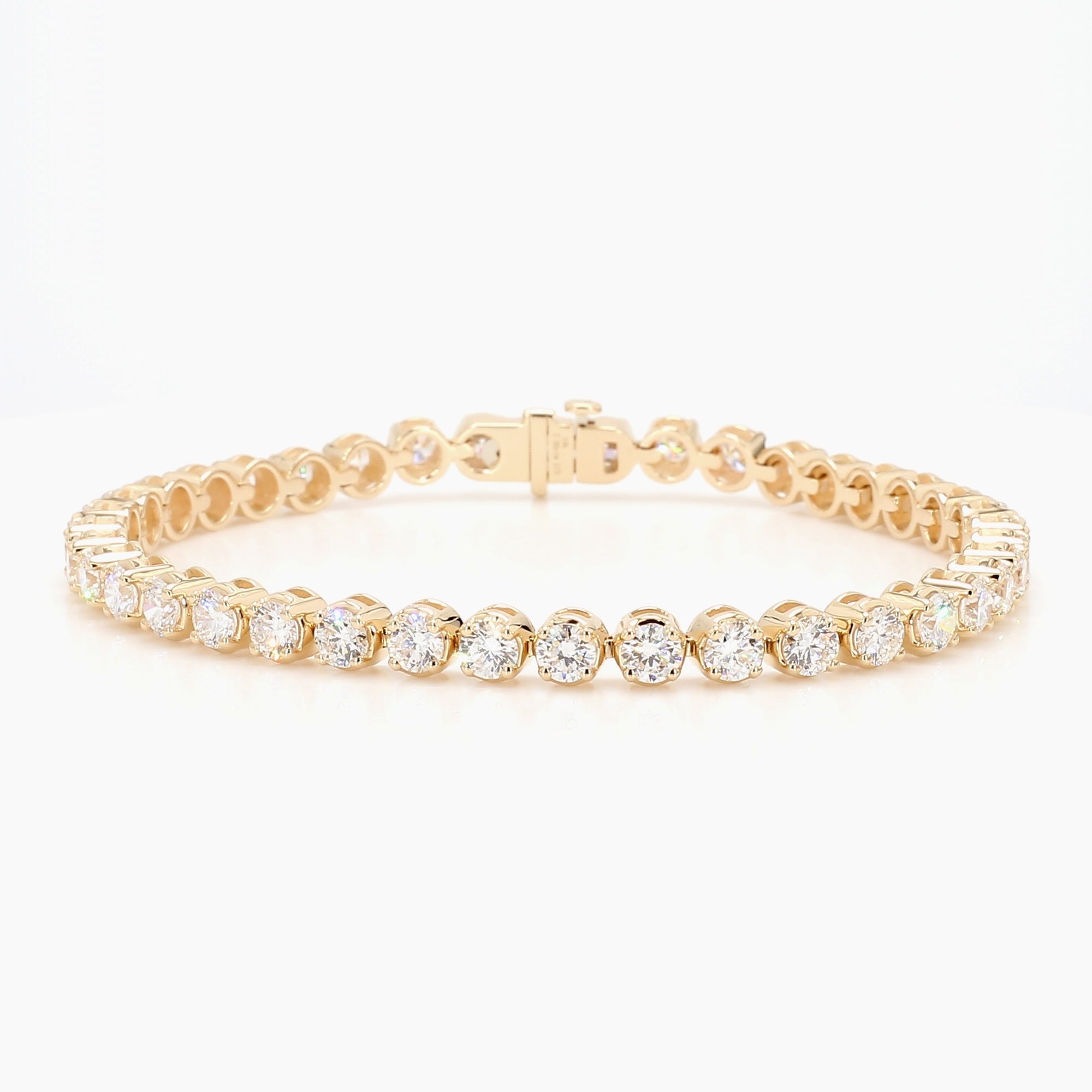 7.05 cttw 14k Yellow Gold Round Luxe Tennis Bracelet