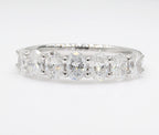 1.00 cttw 14k White Gold Round 7 Stone Wedding Band, Trellis Weave Setting